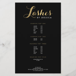 Glam Lash-skript Text Guld/Svart Flyer