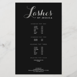 Glam Lash-skript Text Silver/Svart Flyer
