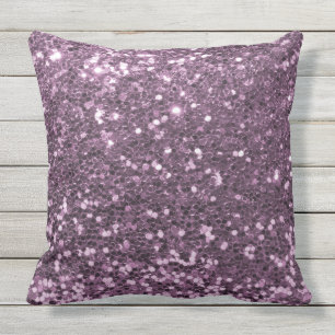 Glam Lavender Lila Faux Glitter Skriv ut Utomhuskudde