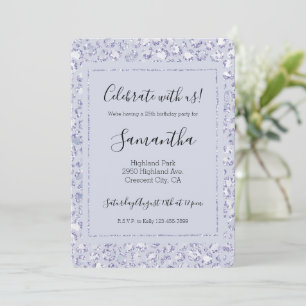 Glam Lavender Lila Lila Purple Leopardtryck Glitte Inbjudningar