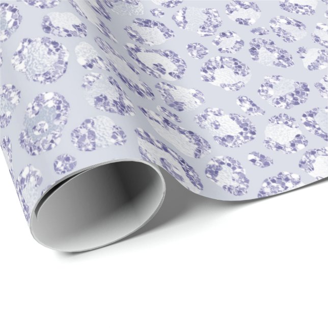 Glam Lavender Lilac Lila Leopard Print Glitter   Presentpapper (Rullad Hörn)
