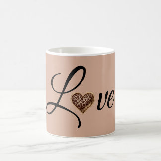 Glam Leopard Heart Love Design Kaffemugg