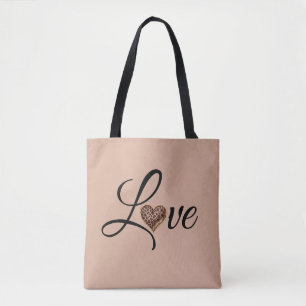 Glam Leopard Heart Love Design Tygkasse