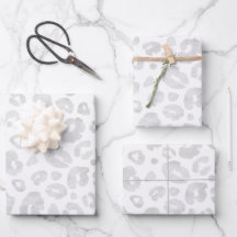 Glam Leopard Print Chic Trendig White Silver
