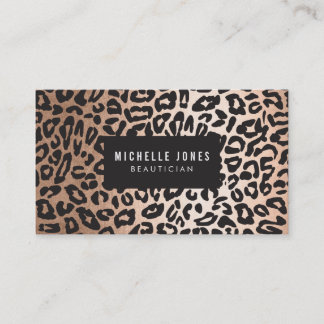 Glam Leopard Print Stylist Salon Affärskorts Visitkort