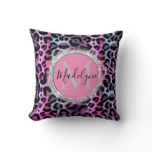 Glam Leopard Rosa och Lila Monogram