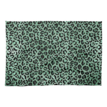 Glam Leopard Skriv ut Grönten Girly Emerald     