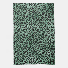 Glam Leopard Skriv ut Grönten Girly Emerald Kökshandduk