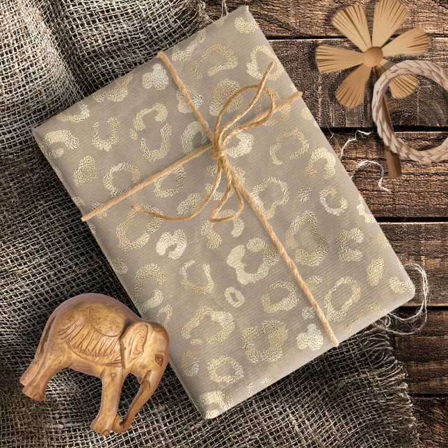 Glam Leopard Spot Mönster Safari Guld ID11154 Presentpapper (Skapare uppladdad)