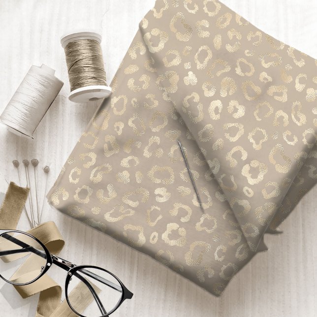 Glam Leopard Spot Mönster Safari Guld ID1154 Tyg (Skapare uppladdad)