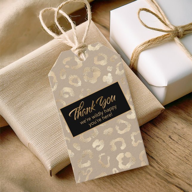 Glam Leopard Spot Safari Tack Guld ID1154 Presentetikett (Skapare uppladdad)