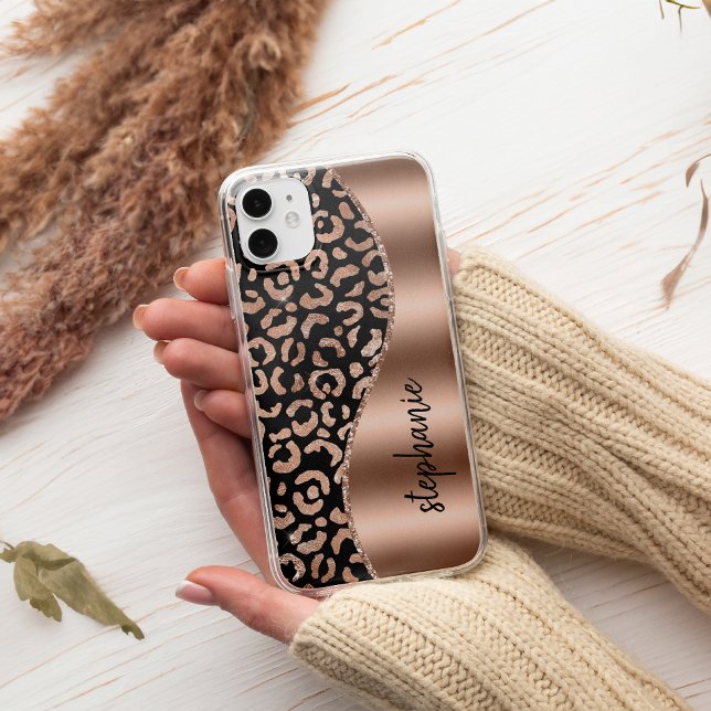 Glam Leopard Spots Ro Guld Black Metallic Namn (Skapare uppladdad)
