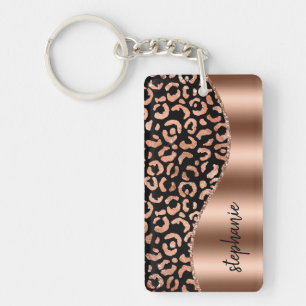 Glam Leopardsminkar Rosa Guld Svart Metallisk Namn