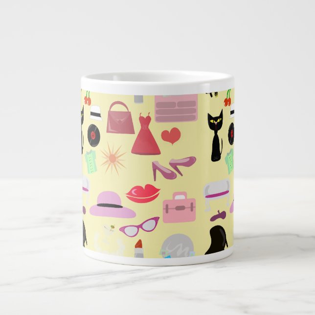 Glam Life-Roligten Retro Mode Stil Jumbo Mugg (Framsidan)