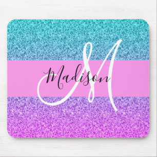 Glam Lila Aqua Glitter Gnistra Gradient Monogram Musmatta