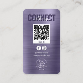 Glam Lila Connect with US Social Media QR-kod Visitkort