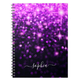 Glam Lila Glitter Gnistra Stars Anteckningsbok