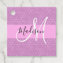 Glam Lila Metallisk Rosa Bikupa Monogram Namn