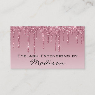 Glam Lila Ro Guld Glitter Drips Makeup Eyelash Visitkort