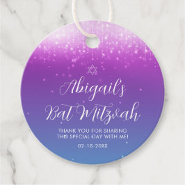 Glam Lila Teal Bat mitzvah Gåvor Etiketter
