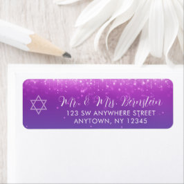 Glam Lila Teal Bat mitzvah Returadress Returadress Etikett