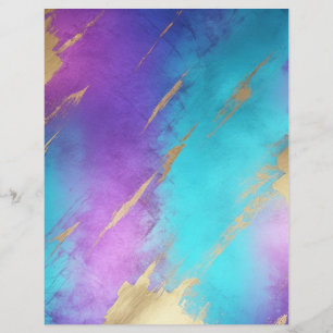 Glam Lila Turcouise Guld Scrapbook Papper