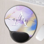 Glam Lilac Guld Abstrakt Paint Elegant Monogram Gel Musmatta<br><div class="desc">Anpassa enkelt den här glamorösa stil-abstrakt-lilac-vattenfärgen och guld-sprejbakgrunden med anpassningsbarna.</div>
