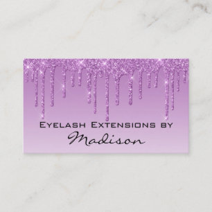Glam Lilac Lila Glitter Drips Makeup Eyelash Visitkort