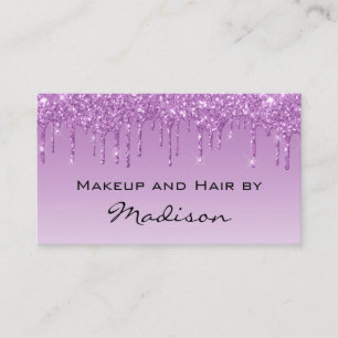 Glam Lilac Lila Glitter Drives Makeup Artist Visitkort