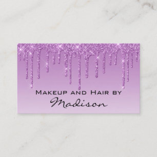Glam Lilac Lila Glitter Drives Makeup Artist Visitkort