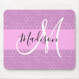 Glam Lilac Metallic Rosa Honeycomb Monogram Namn Musmatta