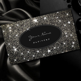 Glam Luminous Stars i Luxury Platinum Silver Glitt Visitkort