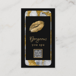 *~* Glam Luxe Cell Mobil Guld QR LOGOTYP Photo Visitkort