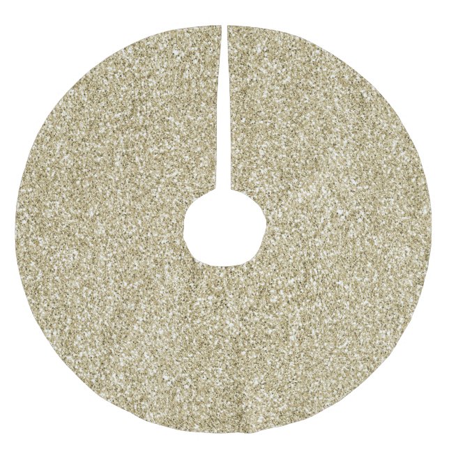 Glam Luxe Guld Glitter     Julgransmatta Borstad Polyester (Framsidan)