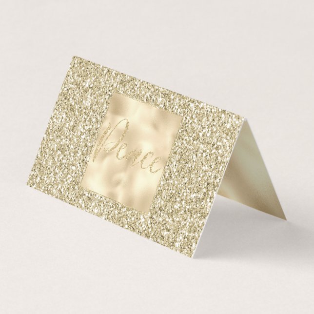 Glam Luxe Guld Glitter Peace Kort (Framsida)