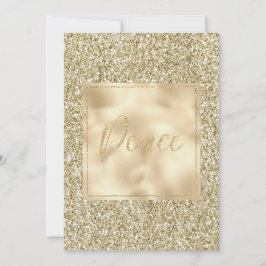 Glam Luxe Guld Glitter Peace Kort