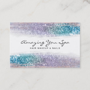*~* Glam Luxe Guld Rainbow Ombre Glitter Visitkort