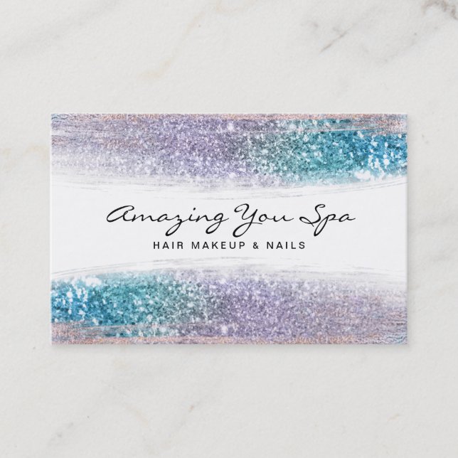 *~* Glam Luxe Guld Rainbow Ombre Glitter Visitkort (Framsida)
