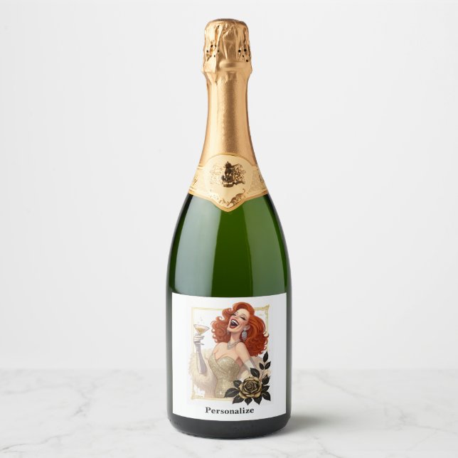 Glam Luxe Party Glamour Diva i Guld Personlighet (Framsida)