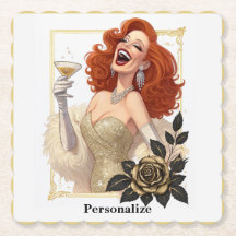Glam Luxe Party Glamour Diva i Guld Personligisera