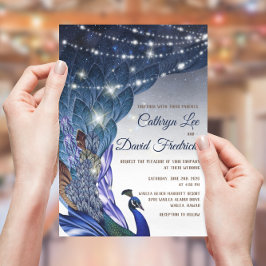 Glam & Luxe Peacock Evening bröllopsinbjudan Inbjudningar