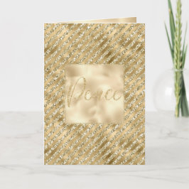 Glam Luxe Rand Guld Glitter Peace Kort