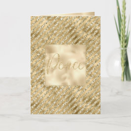 Glam Luxe Rand Guld Glitter Peace Kort