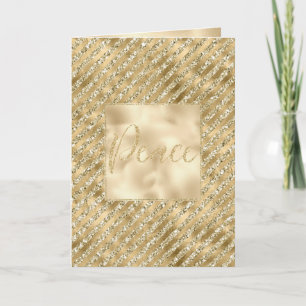 Glam Luxe Rand Guld Glitter Peace Kort