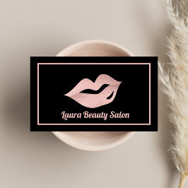 Glam Luxury Ro Guld & Black Makeup Artist Visitkort