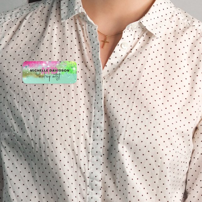 Glam Luxury Trendig Modern Konstnärlig Professione Namnbricka (Skapare uppladdad)