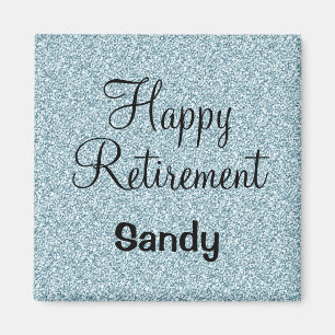Glam Lycklig Pension Blue Silver Glitter Sparkles Magnet