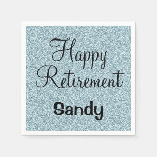 Glam Lycklig Pension Blue Silver Glitter Sparkles Pappersservett