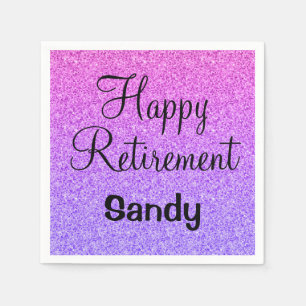 Glam Lycklig Pension Ombre Lila Glitter Gnistra Pappersservett