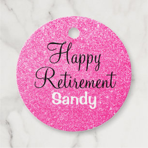 Glam Lycklig Pension Shock rosa Glitter Gnistra Gåvor Etiketter
